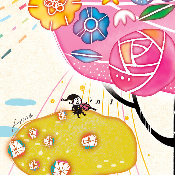 薔薇の絵、かわいいバラの絵画