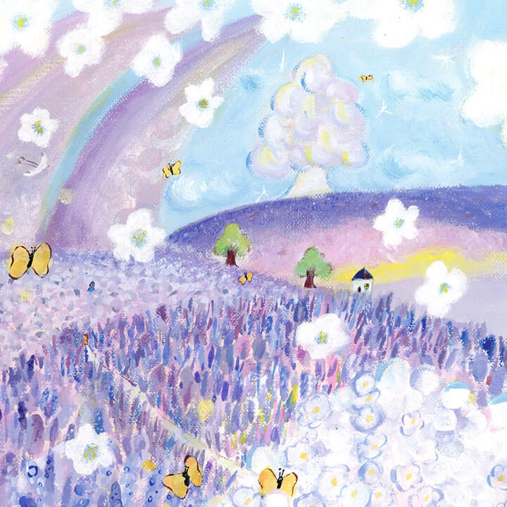 華やかな絵画、花の絵、カラフル、ポップな絵画、洋画風、元気になれる絵画