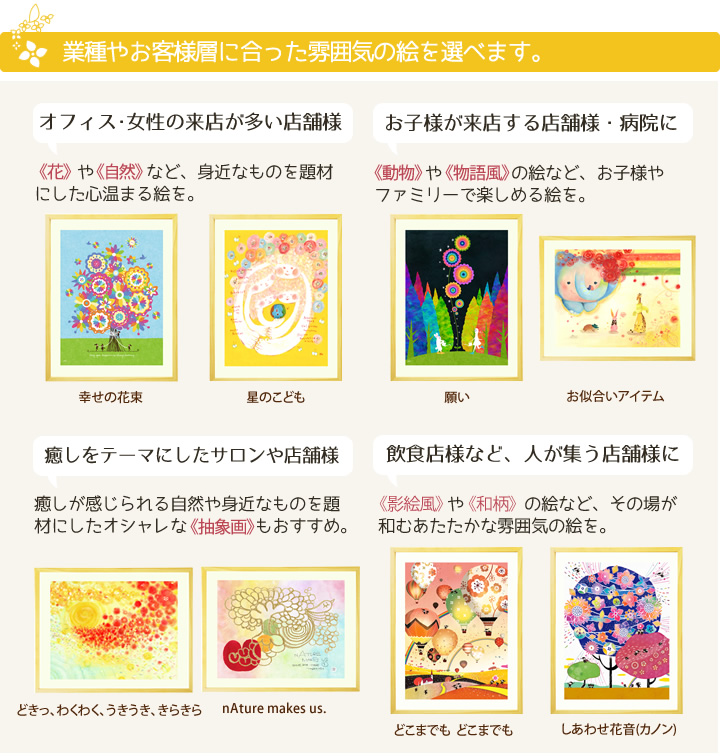 病院や歯科医院、施設に飾る絵