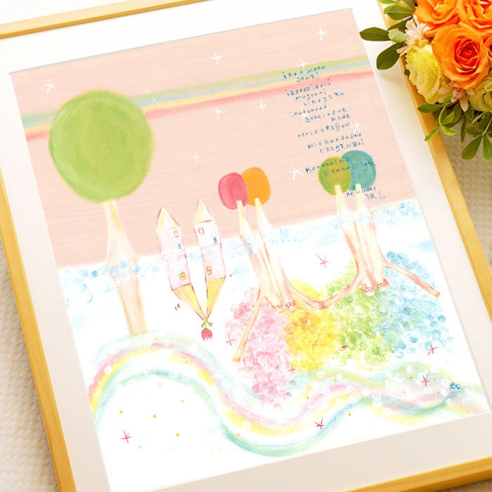 絵画 ピンク 爽やか