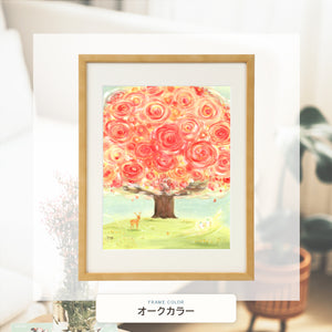 オークカラー額に入れた「いのちの樹」
