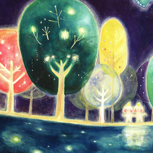 絵画「心の森が 輝く時間」の細部 5