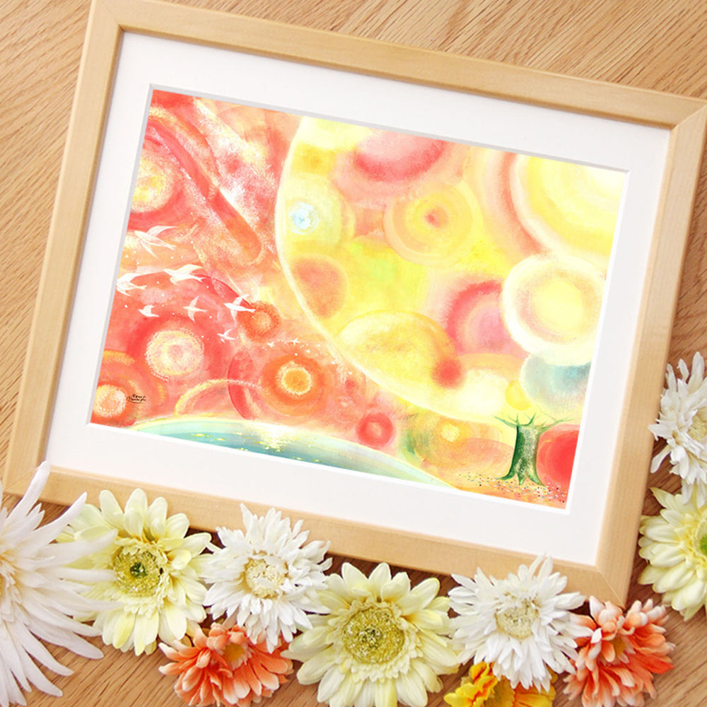 絵画「縁(えん) ‐すべての出逢いに感謝‐」の細部（1）
