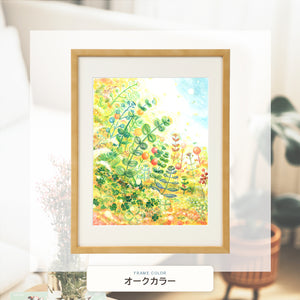 オークカラー額に入れた「grow」