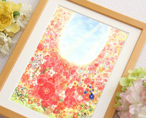 「bloom」を寝かせて撮影した額装写真