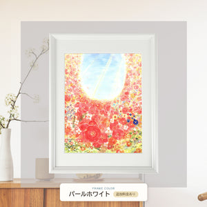 パールホワイト額に入れた「bloom」