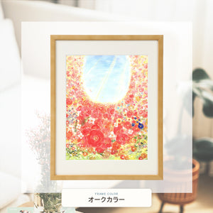 オークカラー額に入れた「bloom」