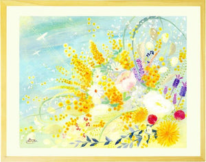 絵画(ミニ) 「春告ぐミモザの花束」 (Denny Horimizu)