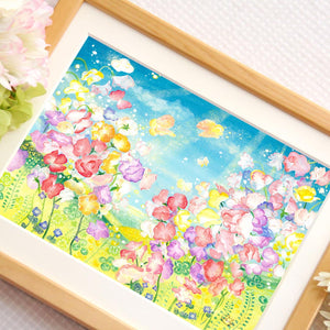 絵画「春風にのって」の細部 1