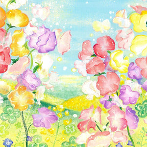 絵画「春風にのって」の細部 4