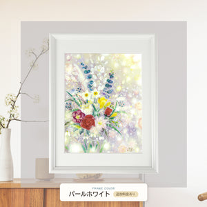 パールホワイト額に入れた「風花 ～kazahana～」
