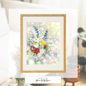 オークカラー額に入れた「風花 ～kazahana～」