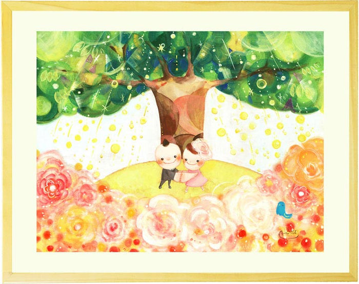 絵画「Shine Tree」の額装作品全体