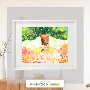 パールホワイト額に入れた「Shine Tree」