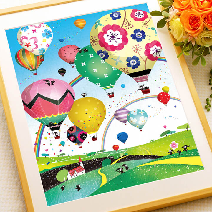 絵画「どこまでも どこまでも (モーニングバージョン)」の細部（1）