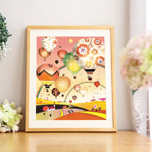 絵画「どこまでも どこまでも (イブニングバージョン)」の細部（1）