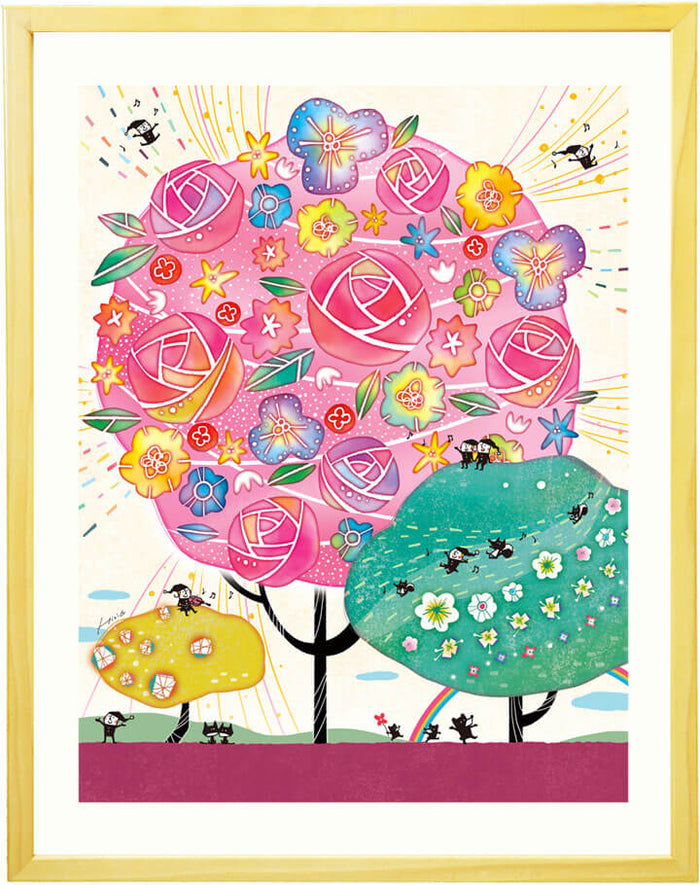 絵画「しあわせ花音(カノン)」の作品全体
