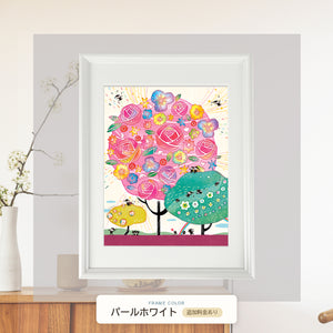 パールホワイト額に入れた「しあわせ花音(カノン)」
