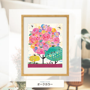 オークカラー額に入れた「しあわせ花音(カノン)」
