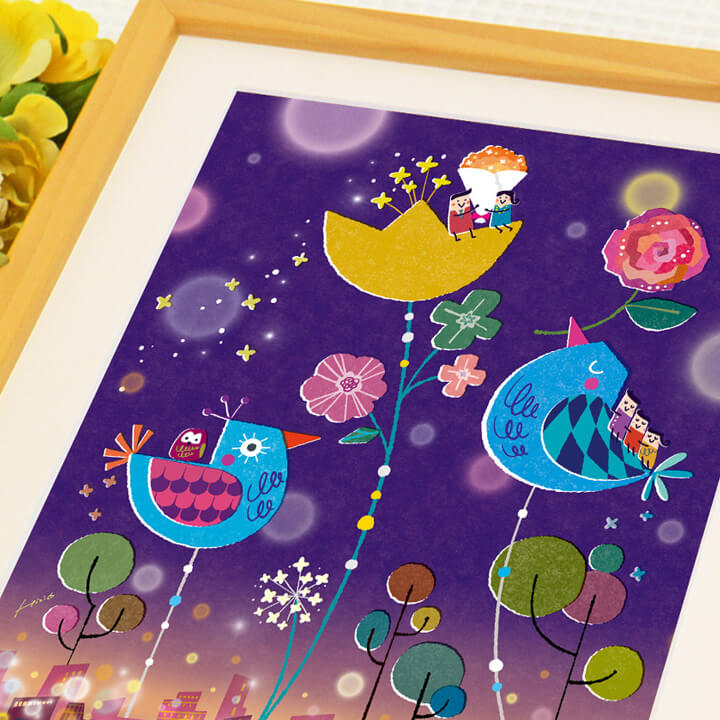 絵画「奇跡の日(紫)」の細部（1）