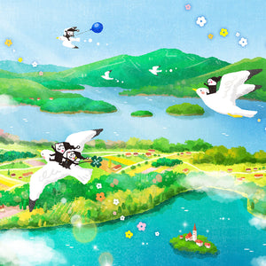 絵画「Bon Voyage!(ボン・ボヤージュ!)」の細部（2）