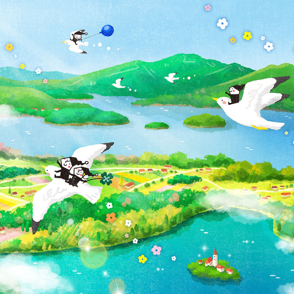 絵画「Bon Voyage!(ボン・ボヤージュ！)」の細部（2）