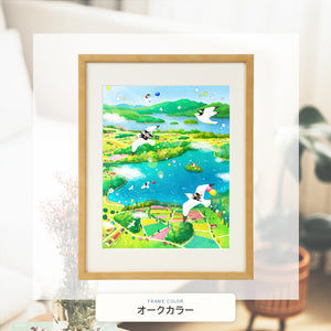 オークカラー額に入れた「Bon Voyage!(ボン・ボヤージュ!)」