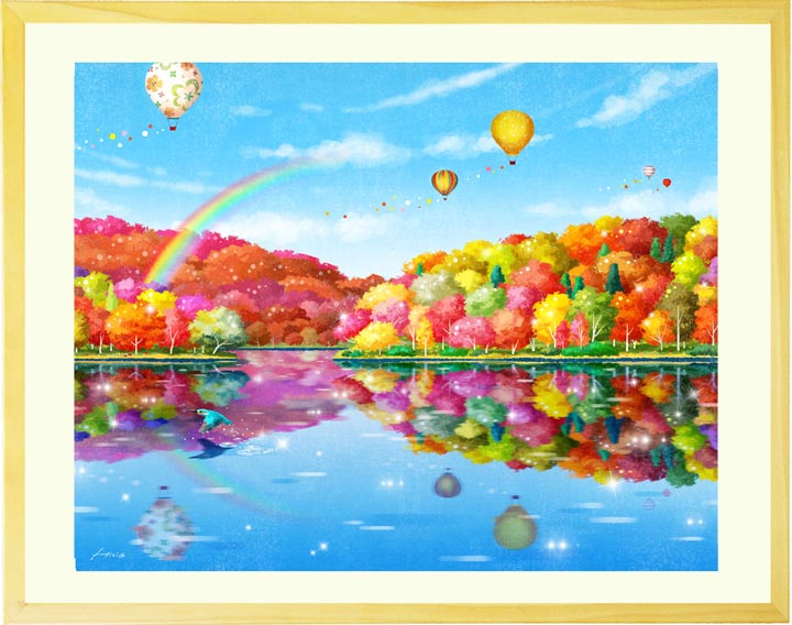 絵画「虹色紅葉(にじいろもみじ)」の作品全体