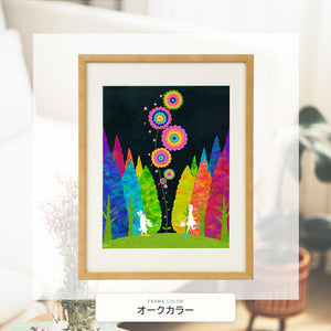 オークカラー額に入れた「願い」