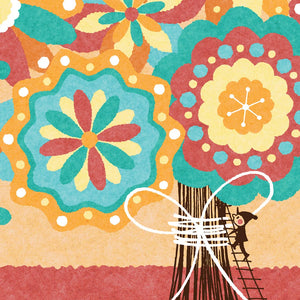 絵画「幸せの花束(オレンジ)」の細部（3）