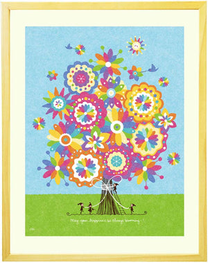 絵画「幸せの花束(虹色)」の作品全体