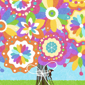 絵画「幸せの花束(虹色)」の細部（3）