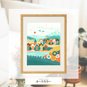 オークカラー額に入れた「はじまりの予感」
