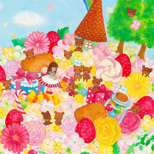 絵画「幸せを花束に込めて」の細部（1）