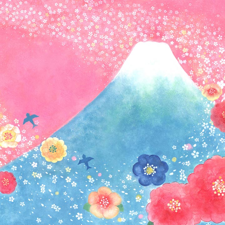 絵画「歓びの空へ」の細部（2）