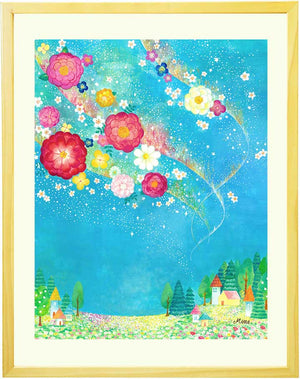 絵画(ミニ) 「花のオーロラ」 (mime)