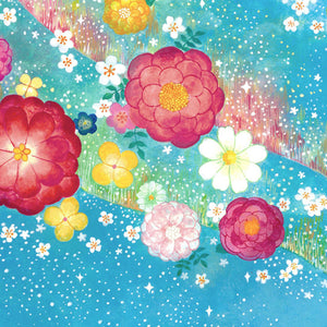 絵画(ミニ) 「花のオーロラ」 (mime)