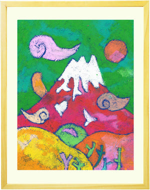 絵画「雲遊(うんゆう) ‐見上げる空に‐」の作品全体