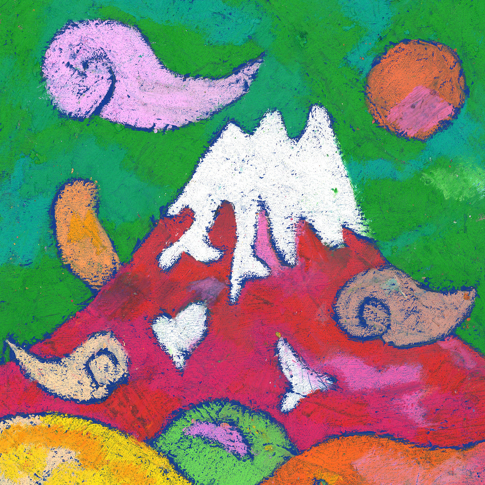 絵画「雲遊(うんゆう) ‐見上げる空に‐」の細部（1）