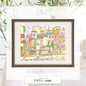 ブラウン（木目調）額に入れた「PRESENT ‐プレゼント‐」