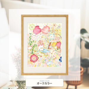 オークカラー額に入れた「つなぐ」