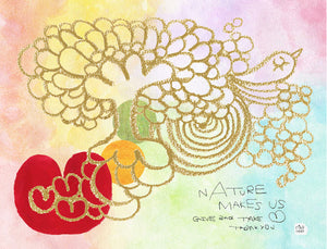 絵画「nAture makes us」の細部（1）