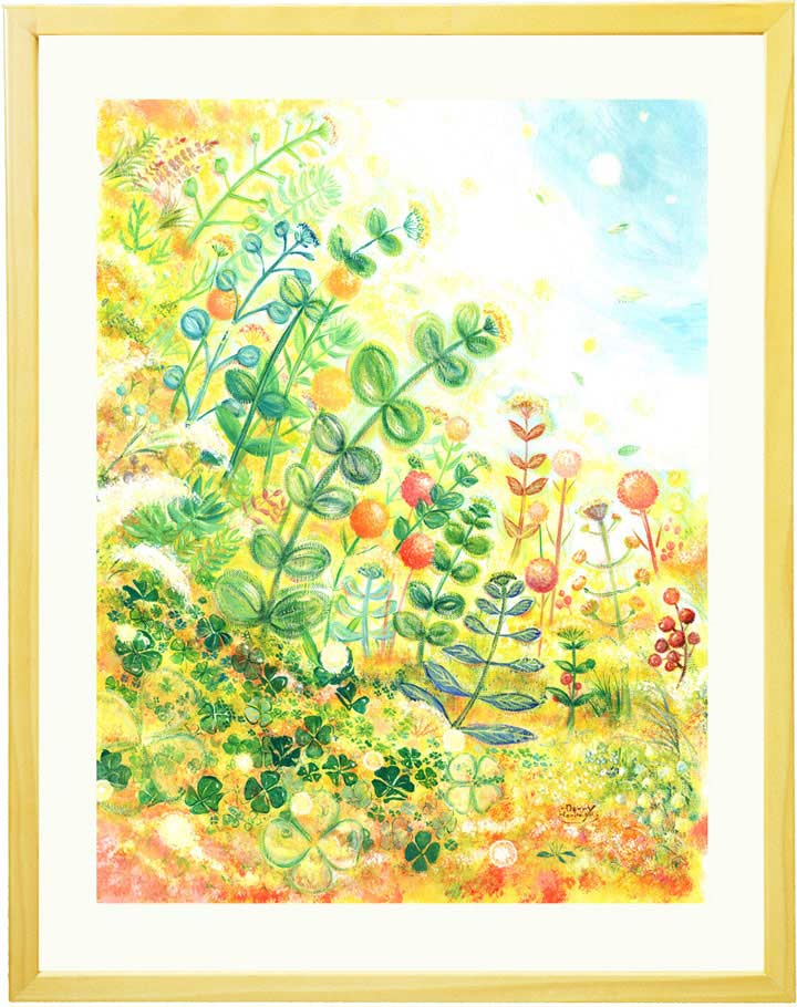 ボタニカルアート、玄関に飾る絵画、グリーン、観葉植物、壁掛け絵画