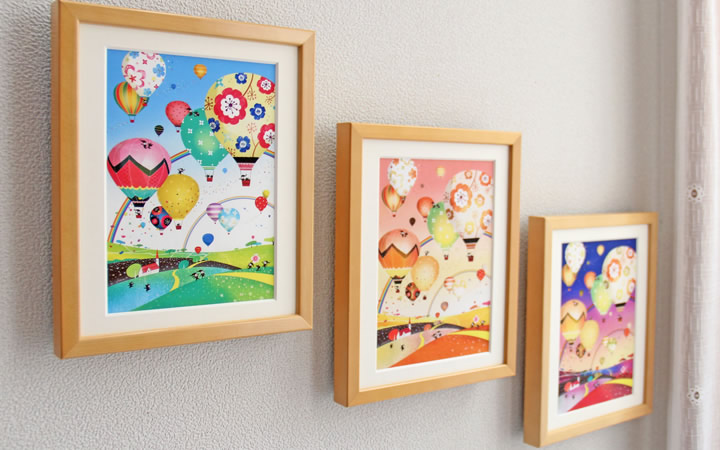 希望の絵、空の絵、未来・希望、熱気球の絵