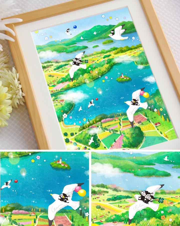 絵画、海、絵、海の中、ウミガメ、サンゴ、珊瑚