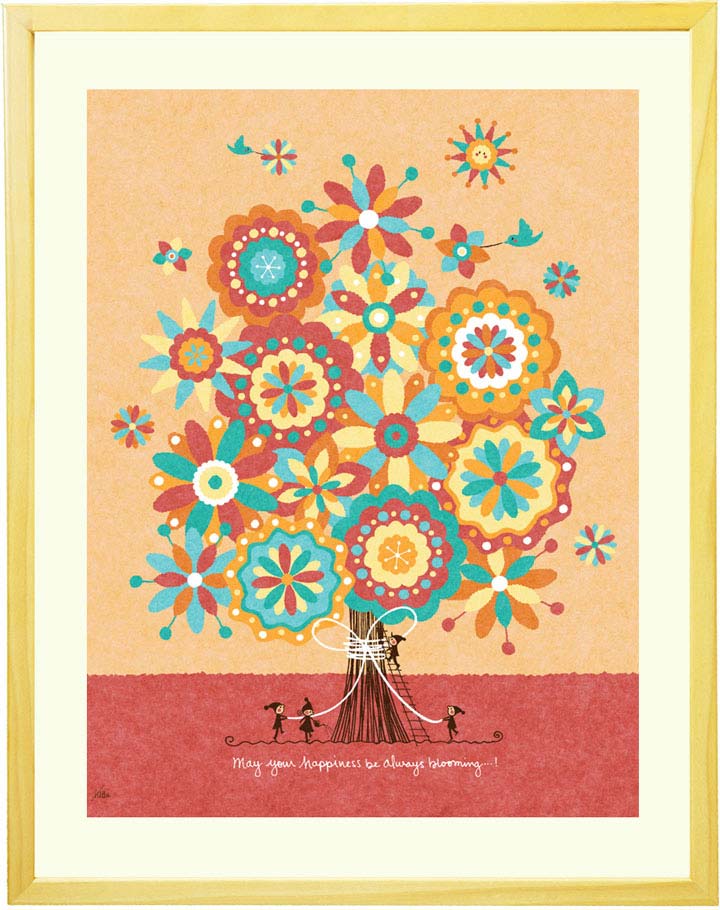 花の絵画、癒される絵、結婚祝いプレゼント、幸せの絵画、感謝の絵、おしゃれな絵画インテリアアート