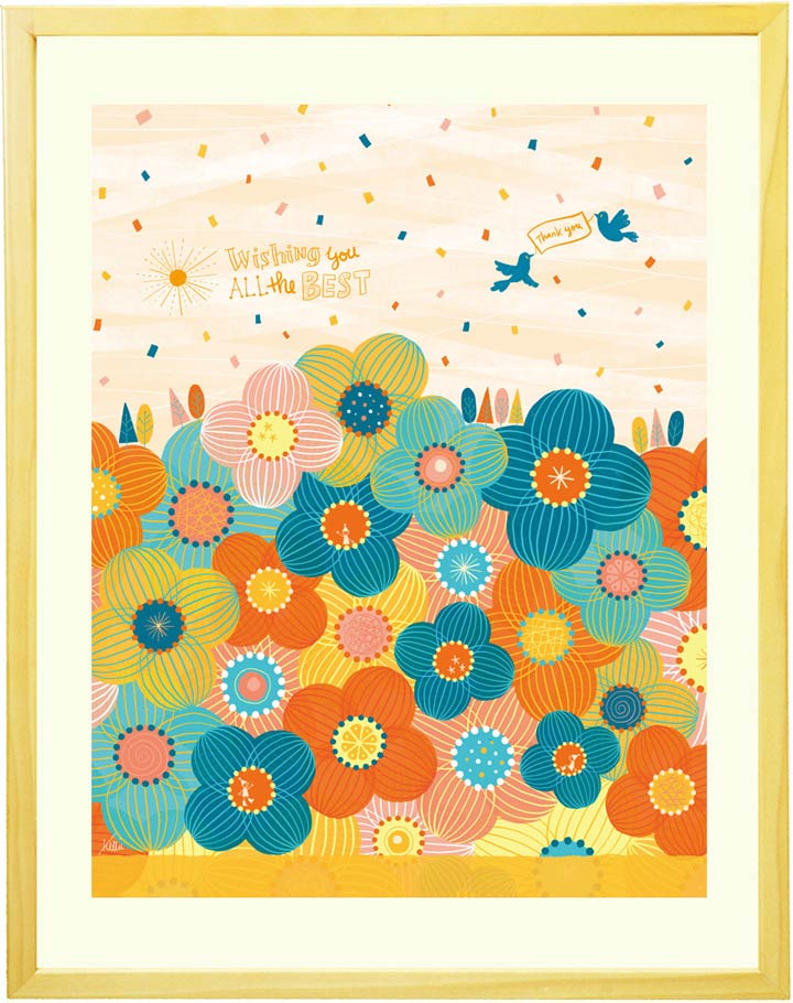 感謝の絵、ありがとうの絵、花の絵画
