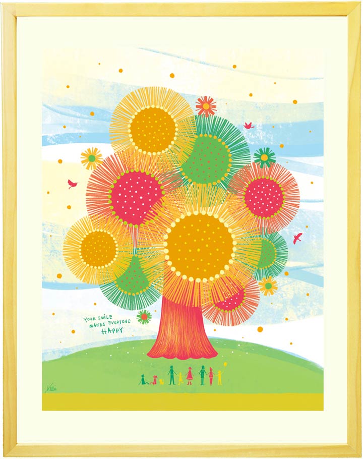 感謝の絵、ありがとうの絵、花の絵画