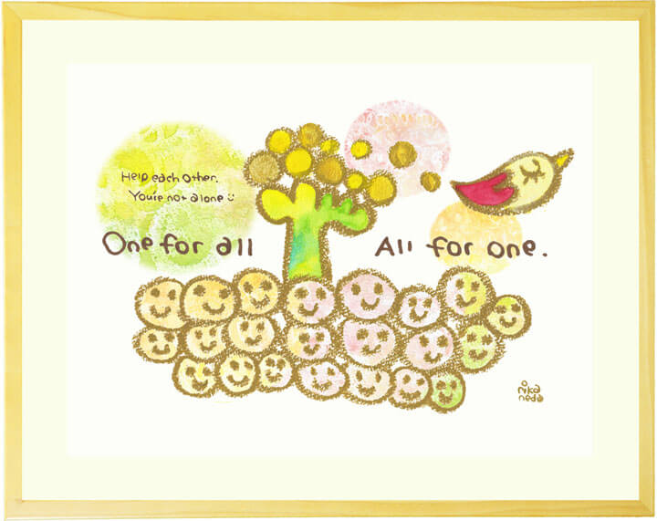 絵画インテリアアート One For All All For One りかねだ 絵画通販kawaii Art 玄関やリビング お祝い プレゼントに 絵画インテリアアート One For All All For One りかねだ 絵画通販kawaii Art 玄関やリビング お祝い プレゼントに